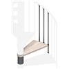 Iris Gradino Luna in legno grigio faggio L 590 mm H 153 mm