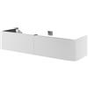 SENSEA Mobile da bagno sospeso sotto lavabo L 85 x H 50 x P 50 cm bianco, 2 cassetti Neo, apertura push pull, Maniglie acquistabili separatamente