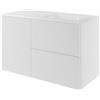 SENSEA Mobile da bagno sospeso sotto lavabo L 105 x H 50.2 x P 35 cm bianco opaco, 2 cassetti Neo, Maniglie acquistabili separatamente