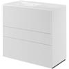 SENSEA Mobile da bagno a terra L 90 x H 84 x P 48 cm bianco, 3 cassetti Apertura push-pull SENSEA Neo Line, Maniglie acquistabili separatamente