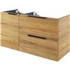 SENSEA Mobile da bagno sospeso sotto lavabo L 120 x H 64 x P 48 cm rovere miele, 2 ante Apertura push-pull SENSEA Neo, Maniglie acquistabili separatamente