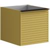 Leroy Merlin Cassettiera Pixel con 1 cassetto frontale Stripes laccato opaco giallo sole e maniglia alluminio nero opaco L.40 H.40 P.45,5 cm.