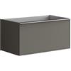 Leroy Merlin Mobile da bagno sospeso sotto lavabo Pixel frame 1 cassetto L 80 x H 40 x P 45.5 cm grigio laccato opaco, con maniglia alluminio brillante