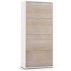 TERRANEO Scarpiera TERRANEO 4 ante apertura a ribalta, doppia profondità L 67 x H 147 x P 28 cm 24 paia, bianco e rovere
