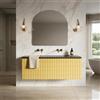 Leroy Merlin Mobile da bagno sospeso sotto lavabo Pixel grid 1 cassetto L 120 x H 40 x P 45.5 cm giallo laccato opaco, con maniglia alluminio nero opaco