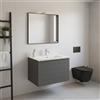 Leroy Merlin Mobile da bagno sospeso sotto lavabo Pixel grid 1 cassetto L 60 x H 40 x P 45.5 cm grigio carbone laccato opaco, con maniglia alluminio nero opaco