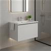 Leroy Merlin Mobile da bagno sospeso sotto lavabo Pixel grid 1 cassetto L 60 x H 40 x P 45.5 cm grigio pastello laccato opaco, con maniglia alluminio nero opaco