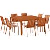 NATERIAL Set tavolo e sedie Idaho NATERIAL in alluminio arancione per 8 persone
