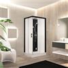 Leroy Merlin Cabina doccia idromassaggio rettangolare PERLA dx 100 x 80 cm con Hammam e miscelatore termostatico nero e bianco