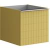 Leroy Merlin Cassettiera Pixel con 2 cassetti (1 interno) frontale Grid laccato opaco giallo sole e maniglia alluminio brillante L.40 H.40 P.45,5 cm.