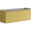 Leroy Merlin Mobile da bagno sospeso sotto lavabo Pixel grid 1 cassetto L 120 x H 40 x P 45.5 cm giallo laccato opaco, con maniglia alluminio brillante
