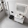 Leroy Merlin Mobile da bagno sospeso sotto lavabo Pixel grid 1 cassetto L 80 x H 40 x P 45.5 cm bianco laccato opaco, con maniglia alluminio nero opaco