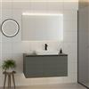 Leroy Merlin Mobile da bagno sospeso sotto lavabo Pixel grid 1 cassetto L 80 x H 40 x P 45.5 cm grigio laccato carbone opaco, con maniglia alluminio nero opaco