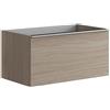 Leroy Merlin Cassettiera Pixel con 2 cassetti frontale plain olmo Rousseau e maniglia alluminio brillante L80 x H40 x P45,5 cm