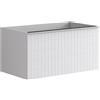 Leroy Merlin Mobile da bagno sospeso sotto lavaboPixel grid1 cassetto L 80 x H 40 x P 45.5 cm bianco laccato opaco, con maniglia alluminio brillante