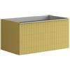Leroy Merlin Mobile da bagno sospeso sotto lavabo Pixel grid 1 cassetto L 80 x H 40 x P 45.5 cm giallo laccato opaco, con maniglia alluminio brillante