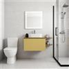 Leroy Merlin Mobile da bagno sospeso sotto lavabo Pixel plain 1 cassetto L 60 x H 40 x P 45.5 cm giallo laccato opaco, con maniglia alluminio nero opaco