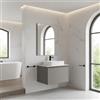 Leroy Merlin Mobile da bagno sospeso sotto lavabo Pixel frame 1 cassetto L 60 x H 40 x P 45.5 cm grigio lcarbone e maniglia alluminio nero opaco