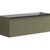 Leroy Merlin Mobile da bagno sospeso sotto lavabo Pixel stripes 1 cassetto L 120 x H 40 x P 45.5 cm verde salvia laccato opaco, con maniglia alluminio nero opaco