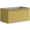 Leroy Merlin Mobile da bagno sospeso sotto lavabo Pixel stripes1 cassetto L 80 x H 40 x P 45.5 cm giallo laccato opaco maniglia alluminio brillante