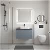 Leroy Merlin Mobile da bagno sospeso sotto lavabo Pixel stripes 1 cassetto L 60 x H 40 x P 45.5 cm blu indaco e maniglia alluminio nero opaco