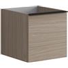 Leroy Merlin Cassettiera Pixel con 2 cassetti (1 interno) frontale Plain olmo Rousseau e maniglia alluminio nero opaco L.40 H.40 P.45,5 cm.