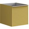 Leroy Merlin Cassettiera Pixel con 2 cassetti (1 interno) frontale Stripes laccato opaco giallo sole e maniglia alluminio brillante L.40 H.40 P.45,5 cm.