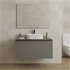 Leroy Merlin Mobile da bagno sospeso sotto lavabo Pixel frame 1 cassetto L 80 x H 40 x P 45.5 cm grigio laccato opaco, con maniglia alluminio nero opaco
