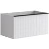 Leroy Merlin Mobile da bagno sospeso sotto lavabo Pixel grid 2 cassetti L 80 x H 40 x P 45.5 cm bianco laccato opaco, con maniglia alluminio nero opaco
