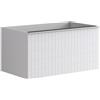 Leroy Merlin Mobile da bagno sospeso sotto lavabo Pixel grid 2 cassetti L 80 x H 40 x P 45.5 cm bianco laccato opaco, con maniglia alluminio brillante