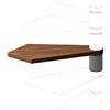 Iris Gradino Nara in legno noce argento L 690 mm H 180 mm