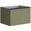 Leroy Merlin Mobile da bagno sospeso sotto lavabo Pixel frame 2 cassetti L 60 x H 40 x P 45.5 cm verde salvia laccato opaco, con maniglia alluminio nero opaco