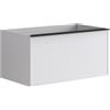 Leroy Merlin Mobile da bagno sospeso sotto lavabo Pixel frame 2 cassetti L 80 x H 40 x P 45.5 cm bianco laccato opaco, con maniglia alluminio nero opaco