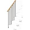 Iris Balaustra in kit IRIS Vida Giro in legno grigio antracite, corrimano in legno faggio, L 120 cm fissaggio a parete