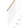 Iris Balaustra in kit IRIS Vida Giro in legno bianco, corrimano in alluminio bianco, L 200 cm fissaggio a parete