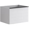 Leroy Merlin Mobile da bagno sospeso sotto lavabo Pixel grid 2 cassetti L 60 x H 40 x P 45.5 cm bianco laccato opaco, con maniglia alluminio nero opaco