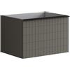 Leroy Merlin Mobile da bagno sospeso sotto lavabo Pixel grid 2 cassetti L 60 x H 40 x P 45.5 cm grigio carbone laccato opaco, con maniglia alluminio nero opaco
