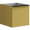 Leroy Merlin Cassettiera Pixel con 2 cassetti (1 interno) frontale Stripes laccato opaco giallo sole e maniglia alluminio nero opaco L.40 H.40 P.45,5 cm.