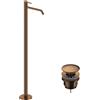 SANYCCES Rubinetto per lavabo getto laminare cristallino Loop oro rosa spazzolato lucido SANYCCES