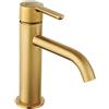 JACUZZI RUBINETTERIA Rubinetto per lavabo a canna media getto laminare cristallino Baleno oro spazzolato JACUZZI RUBINETTERIA