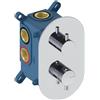 SANYCCES Rubinetto per doccia getto laminare cristallino ad incasso termostatico Loop K cromo lucido SANYCCES