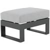 NATERIAL Pouf da giardino con cuscino grigio Las Vegas NATERIAL, struttura in alluminio seduta in poliestere antracite, L 50 x H 46 x P 75 cm