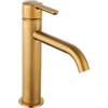 JACUZZI RUBINETTERIA Rubinetto per lavabo a canna media getto laminare cristallino Baleno oro spazzolato JACUZZI RUBINETTERIA