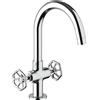 JACUZZI RUBINETTERIA Rubinetto per lavabo getto laminare cristallino Flower cromato lucido JACUZZI RUBINETTERIA