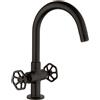 JACUZZI RUBINETTERIA Rubinetto per lavabo getto laminare cristallino Flower nero spazzolato opaco JACUZZI RUBINETTERIA