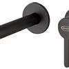 JACUZZI RUBINETTERIA Rubinetto per lavabo ad incasso getto laminare cristallino Baleno nero spazzolato opaco JACUZZI RUBINETTERIA