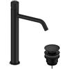 SANYCCES Rubinetto per lavabo collo alto Loop K nero SANYCCES con piletta