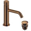 SANYCCES Rubinetto per lavabo a canna bassa getto laminare cristallino Loop K oro rosa spazzolato lucido SANYCCES