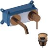 SANYCCES Rubinetto per lavabo a canna media getto laminare cristallino Loop oro rosa spazzolato lucido SANYCCES