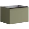 Leroy Merlin Mobile da bagno sospeso sotto lavabo Pixel plain 2 cassetti L 60 x H 40 x P 45.5 cm verde salvia laccato opaco, con maniglia alluminio nero opaco